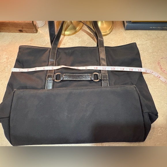 Kate Spade Black Canvas Tote with Leather Trim - Picture 13 of 14
